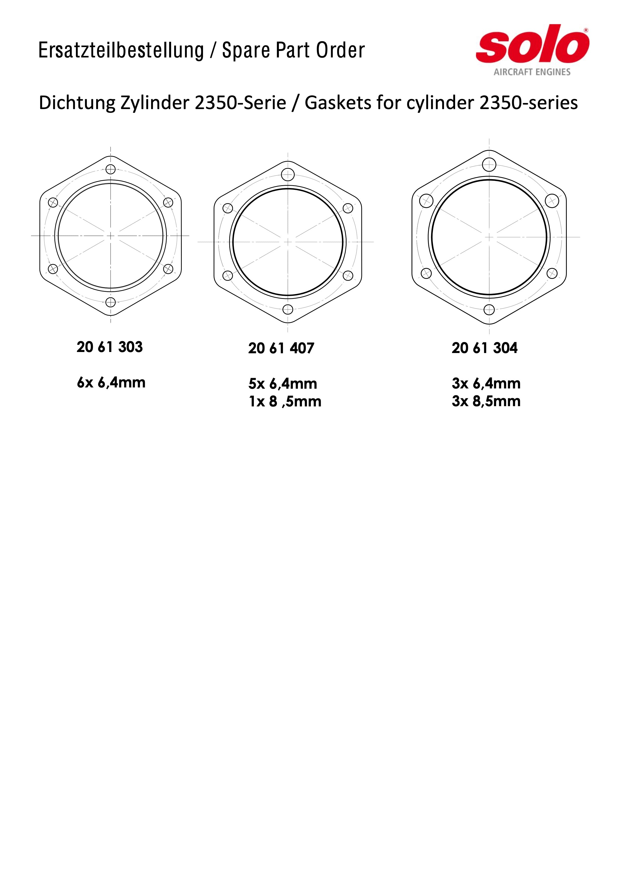 Cylinder Head Gasket, Solo 2350