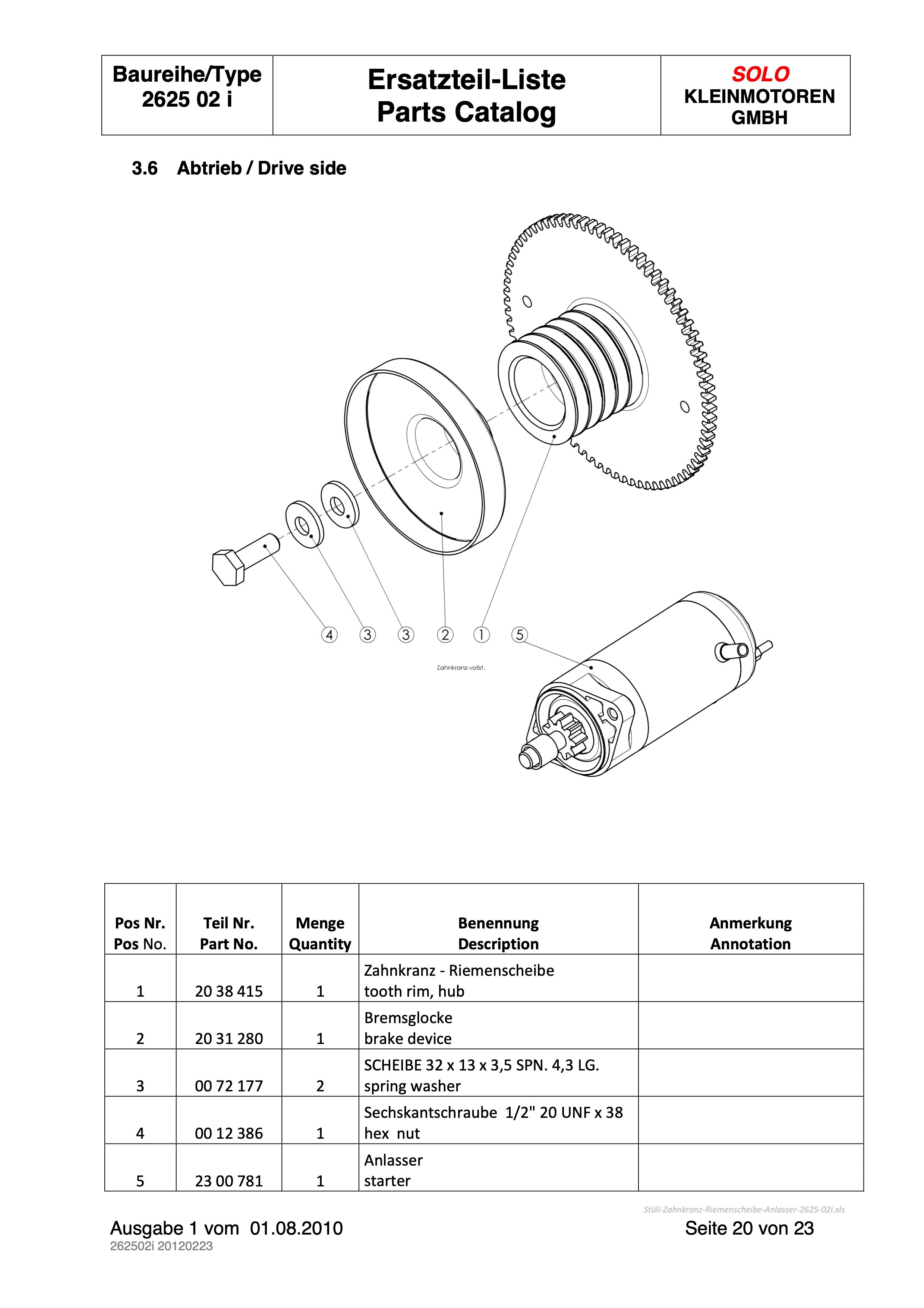 Starter Motor, SOLO 2625